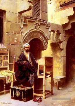 Ambros Raphaël Un Scribe Egyptien Arabes Peinture à l'huile